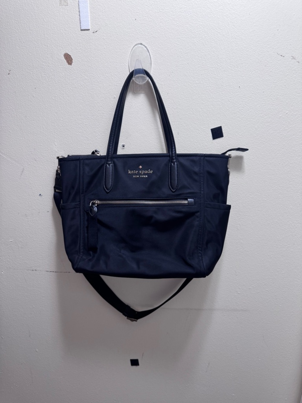 kate spade black nylon tote with crossbody strap